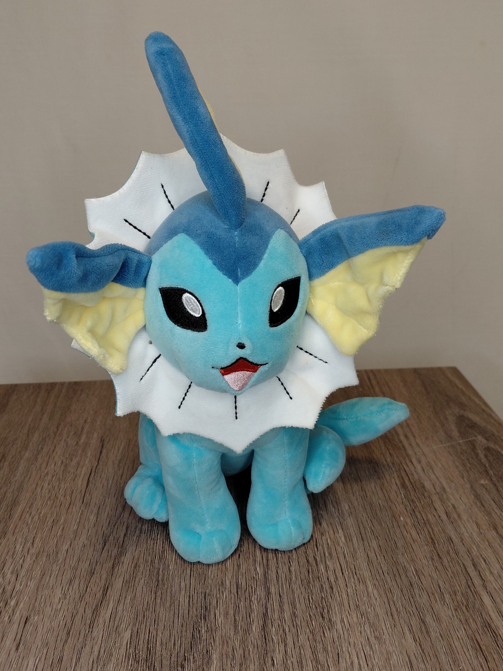 Pokemon Vaporeon Plush Jazwares Stuffed Animal Blue Water Eevee Dog Cute Toy 10"